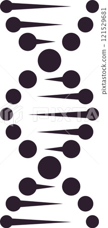 Dna helix rotating and forming a double helix structure, creating a dynamic representation of genetic information and biological processes on a clean white background 121529681