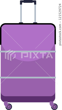 Large purple suitcase featuring wheels and an extended handle, perfect for travel and business trips, providing generous packing space and effortless mobility for every journey 121529724