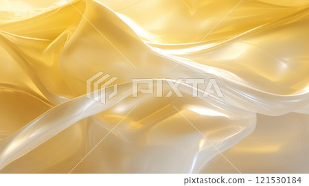 yellow silk fabric textile satin abstract background, ai 121530184