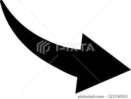 Black curved arrow pointing right, isolated against a white background, symbolizing direction, movement, and progress, effectively conveying concepts of navigation and forward momentum Black curved arrow pointing right, isolated against a white background, symbolizing direction, movement, and progress, effectively conveying concepts of navigation and forward momentum 121530501