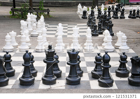 A large chessboard in a park in Geneva, Switzerland 121531371