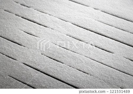 Snow on the terrace 121531489