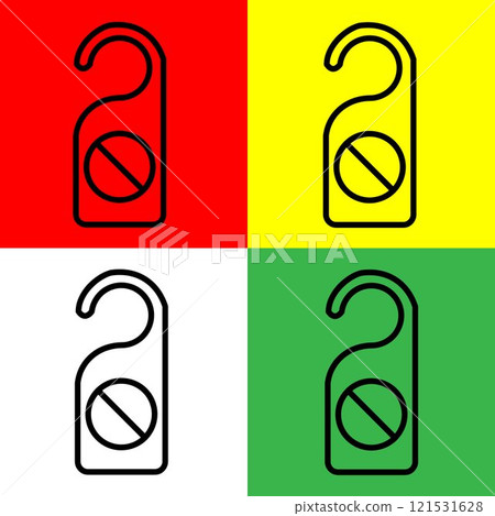 Sign Vector icon, Outline style, from Accommodation and hotel icons collection, isolated on Red, Yellow, Green and White Background. 121531628