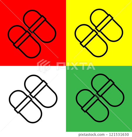 Slipper Vector icon, Outline style, from Accommodation and hotel icons collection, isolated on Red, Yellow, Green and White Background. 121531630
