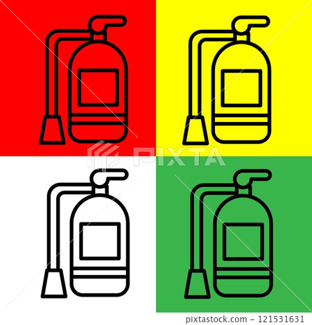 Fire safety Vector icon, Outline style, from Accommodation and hotel icons collection, isolated on Red, Yellow, Green and White Background. 121531631