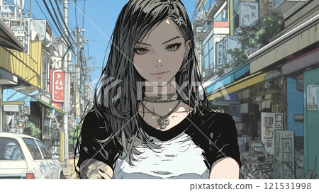 一個有著刻薄（攻擊性）臉孔的年輕女子 121531998