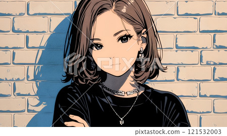 A young woman with a mean (aggressive) look A young woman with a mean (aggressive) look 121532003