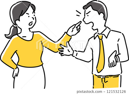 Men and women arguing angrily 121532126