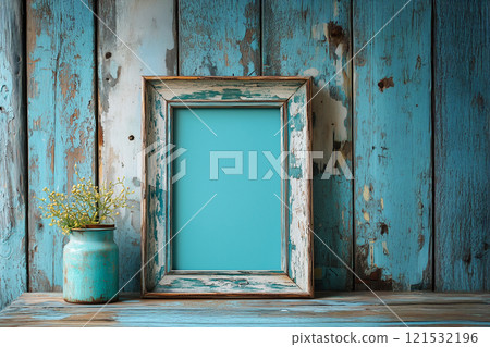 Aged wood frame 121532196