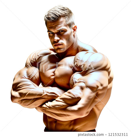 健身房裡的肌肉男 — 健身與力量概念 3 121532311