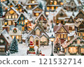 Enchanted Winter Village: Miniature Holiday Houses, Snow Scene 121532714