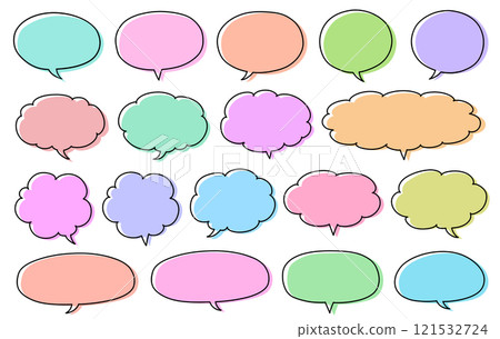 Colorful speech bubble set Colorful speech bubble set 121532724