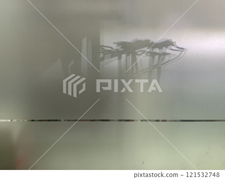 Abstract Silhouette of Trees Behind Frosted Glass 121532748