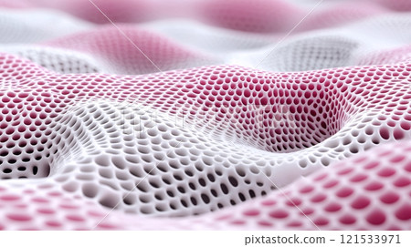Abstract Pink and White Textured Wavy Surface 121533971