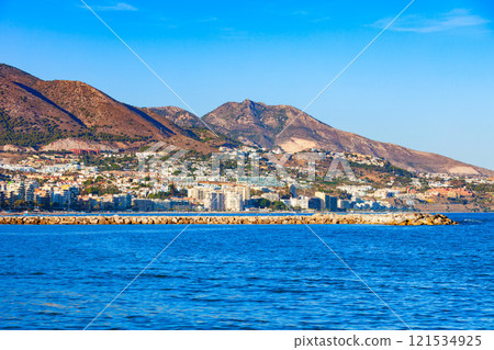 Fuengirola city beach panoramic view in Spain Fuengirola city beach panoramic view in Spain 121534925