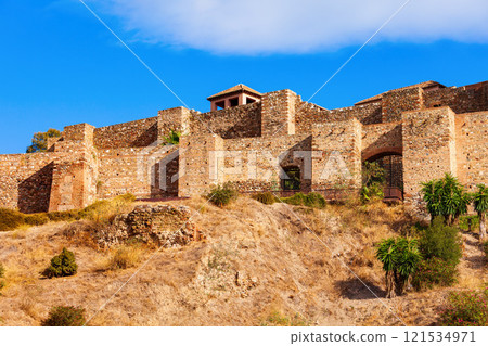 Alcazaba Fortress close-up view in Malaga, Spain 121534971