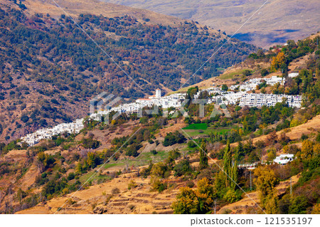 Capileira village aerial panoramic view, Spain Capileira village aerial panoramic view, Spain 121535197