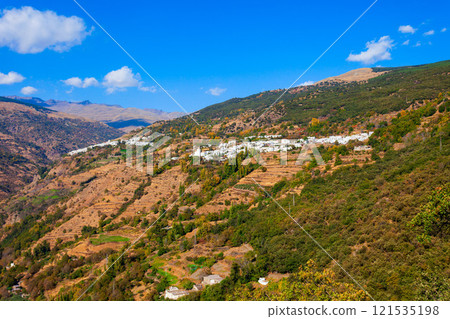 Bubion and Capileira villages aerial panoramic view Bubion and Capileira villages aerial panoramic view 121535198
