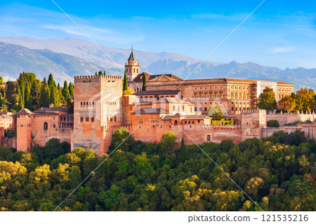 The Alhambra aerial panoramic view in Granada, Spain The Alhambra aerial panoramic view in Granada, Spain 121535216