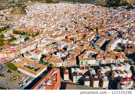 Antequera aerial panoramic view, Malaga province, Spain 121535290