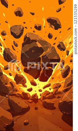 Cracks Emerge as Rocks Explode from the Ground 121535299