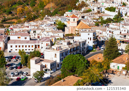 Pampaneira village aerial panoramic view in Spain 121535340