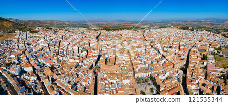Antequera aerial panoramic view, Malaga province, Spain Antequera aerial panoramic view, Malaga province, Spain 121535344