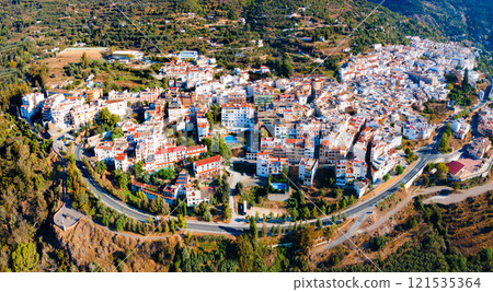 Lanjaron aerial panoramic view, Alpujarras in Spain Lanjaron aerial panoramic view, Alpujarras in Spain 121535364