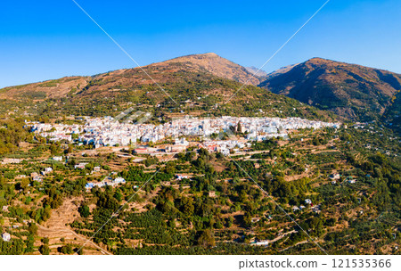 Lanjaron aerial panoramic view, Alpujarras in Spain Lanjaron aerial panoramic view, Alpujarras in Spain 121535366