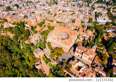 The Alhambra aerial panoramic view in Granada, Spain The Alhambra aerial panoramic view in Granada, Spain 121535382