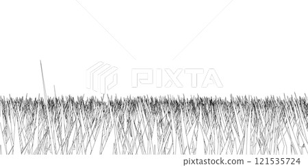 Black lines grass contour isolated on white background. Front view. Vector illustration. 121535724