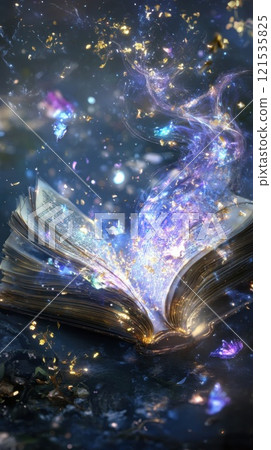 Enchanted Book with Mystical Glow 121535825