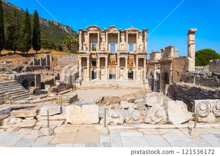 Ephesus ancient greek city is located in Izmir Province in Turkey 121536172