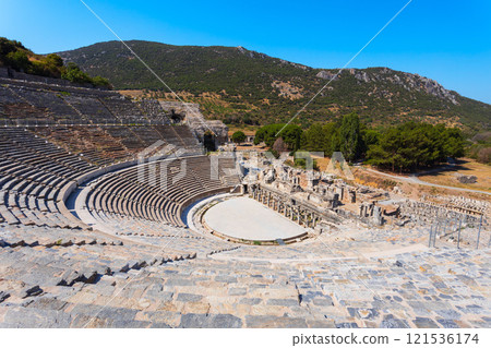 Ephesus Ancient Greek Theatre is located in Izmir Province in Turkey 121536174