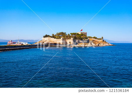 Pigeon Island aerial panoramic view in Kusadasi city, Turkey Pigeon Island aerial panoramic view in Kusadasi city, Turkey 121536184