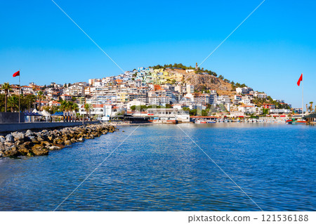 Kusadasi city seafront promenade in Aydin Province in Turkey Kusadasi city seafront promenade in Aydin Province in Turkey 121536188