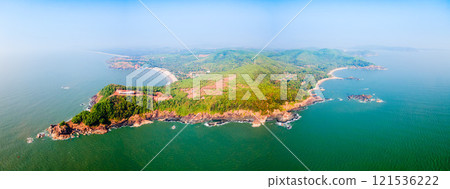 Om Beach aerial panoramic view in Gokarna, India 121536222
