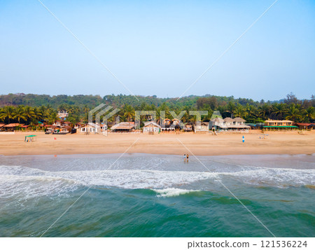 Agonda Beach aerial panoramic view in Goa, India Agonda Beach aerial panoramic view in Goa, India 121536224