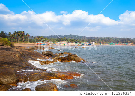 Beauty Agonda Beach in South Goa in India Beauty Agonda Beach in South Goa in India 121536334