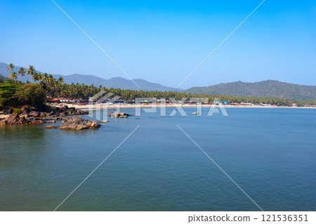 Boats at the Palolem Beach in Goa, India 121536351
