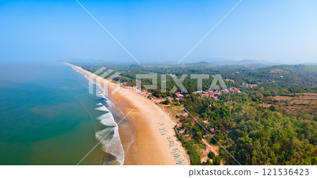 Gokarna Beach aerial panoramic view in India 121536423