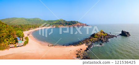 Om Beach aerial panoramic view in Gokarna, India 121536425