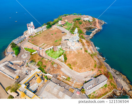 Murudeshwara Temple aerial panoramic view in India Murudeshwara Temple aerial panoramic view in India 121536504