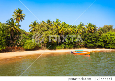 Beauty Om Beach in Gokarna town in India Beauty Om Beach in Gokarna town in India 121536531