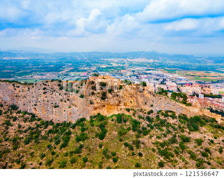 Xativa Castle aerial panoramic view, Spaint 121536647