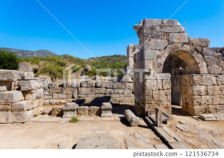 Kaunos ancient city near Dalyan town in Turkey 121536734