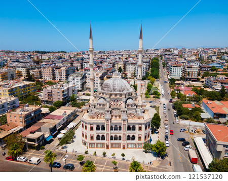 Didim Cental Mosque aerial panoramic view in Turkey 121537120