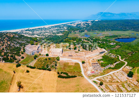 Patara ancient city aerial panoramic view, Turkey Patara ancient city aerial panoramic view, Turkey 121537127