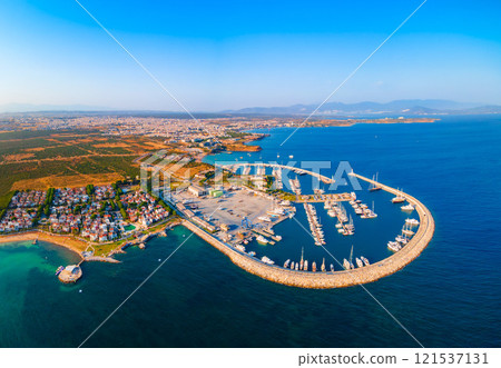 Didim Marina aerial panoramic view in Turkey 121537131