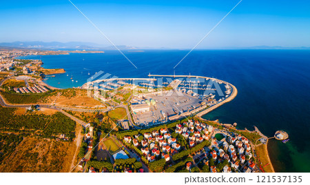 Didim Marina aerial panoramic view in Turkey 121537135